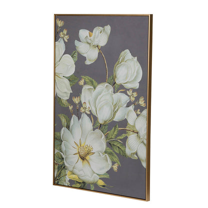 Botanical Wall Art Print with Gold Microfiber Frame White magnolia by HouseOfZazla on Tampa Home & Garden Store