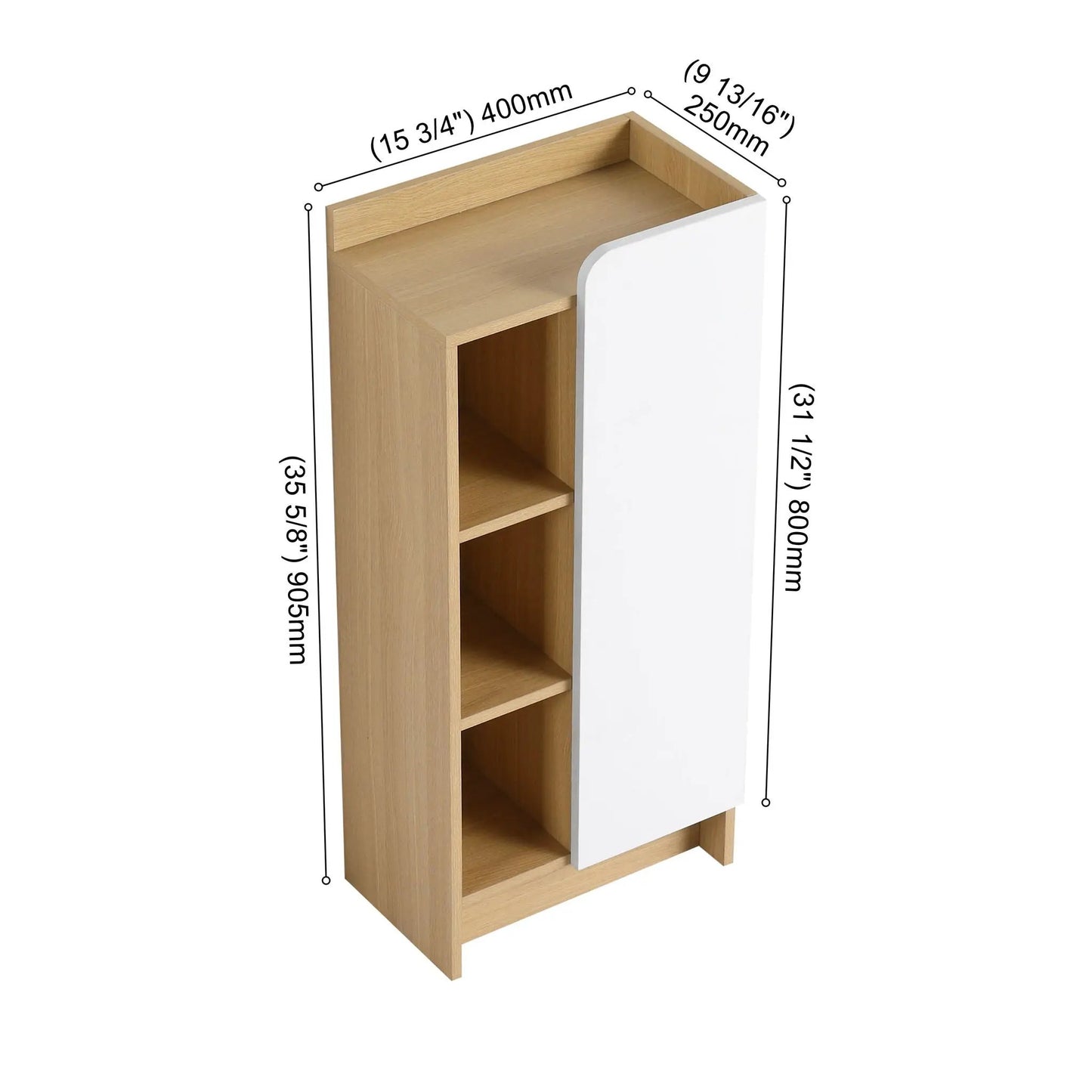 Freestanding Narrow Bathroom Cabinet with Door