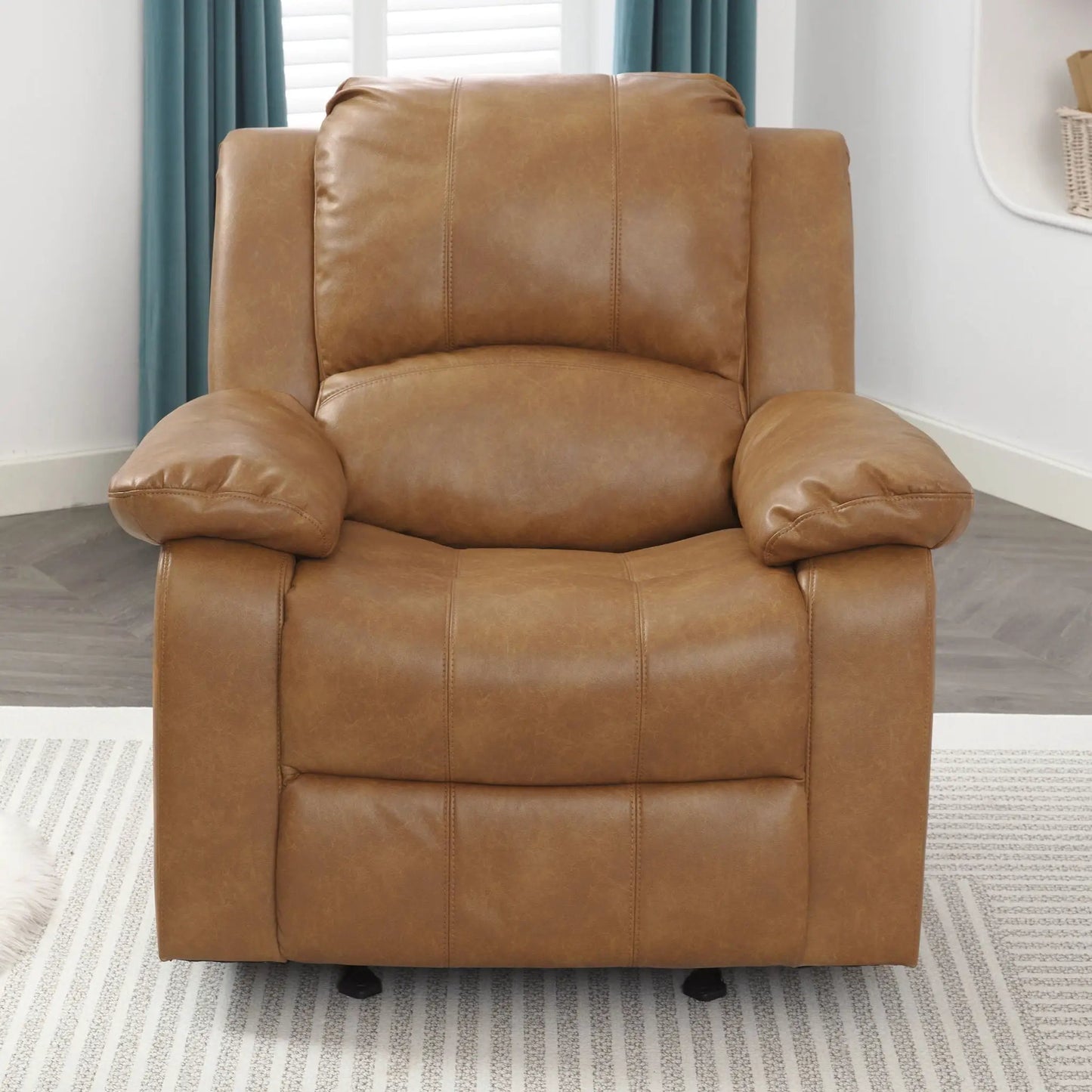 Charlotte glider recliner tan leather by Unique Piece Furniture reclining chair on Tampa Home & Garden Store