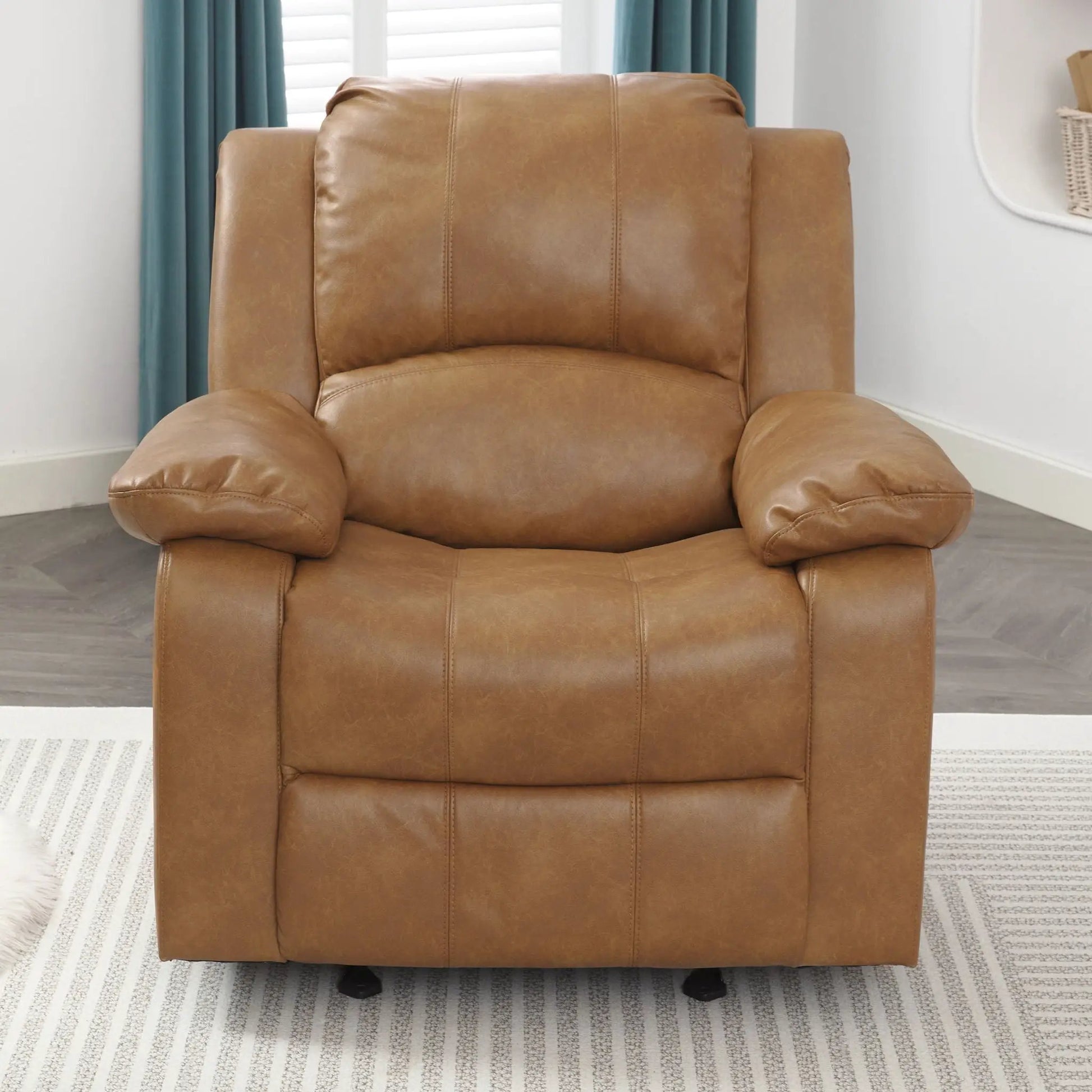 Charlotte glider recliner tan leather by Unique Piece Furniture reclining chair on Tampa Home & Garden Store