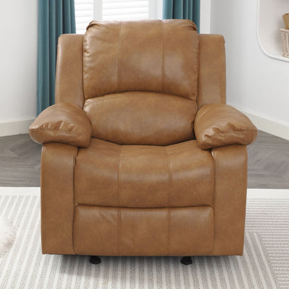 Charlotte Glider Recliner in tan brown leather HouseOfZazla, classic style reclining chair on Tampa Home & Garden Store