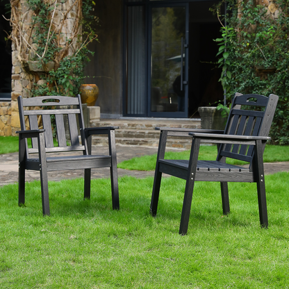 Modern HDPE Outdoor Terrace Dining Chair Set