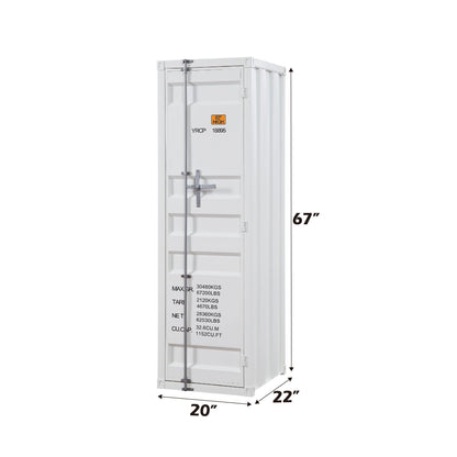 Cargo Wardrobe white metal triple wardrobe by HouseOfZazla with silver hardware on Tampa Home & Garden Store