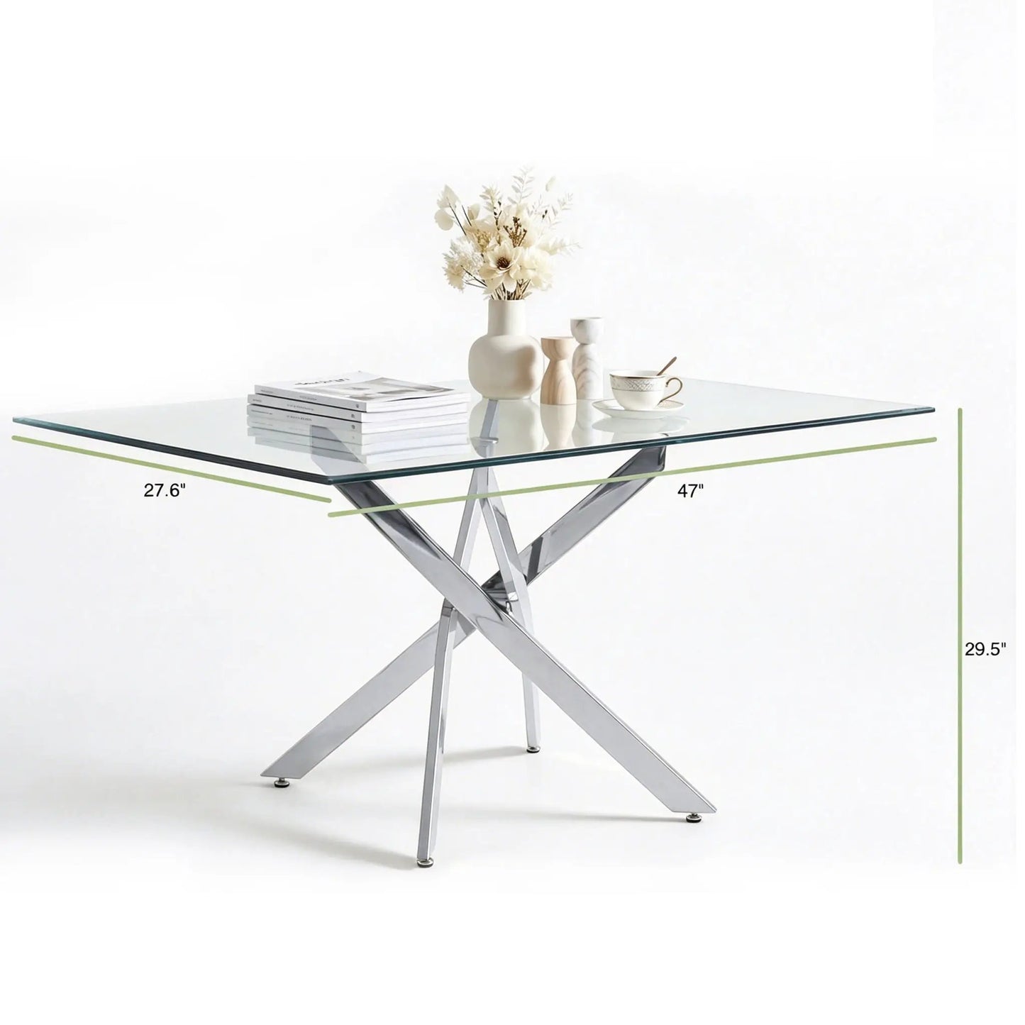 Modern Rectangular Dining Table with Metal Frame