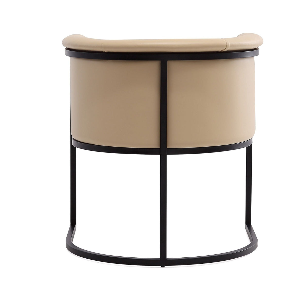 Cosmopolitan Dining Chair with Geometric Black Metal Frame and Beige Upholstery on Tampa Home & Garden Store