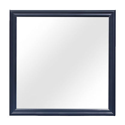 Charlston Mirror with solid wood navy blue frame and tempered glass, wall mirror by HouseOfZazla on Tampa Home & Garden Store