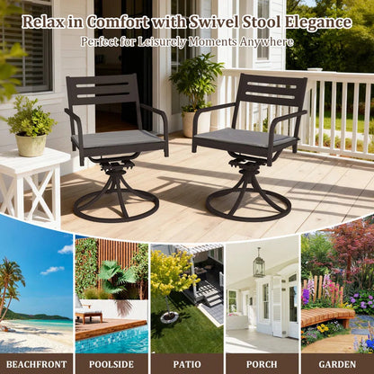 Steel Swivel Dining Chairs And The Plush Cushions