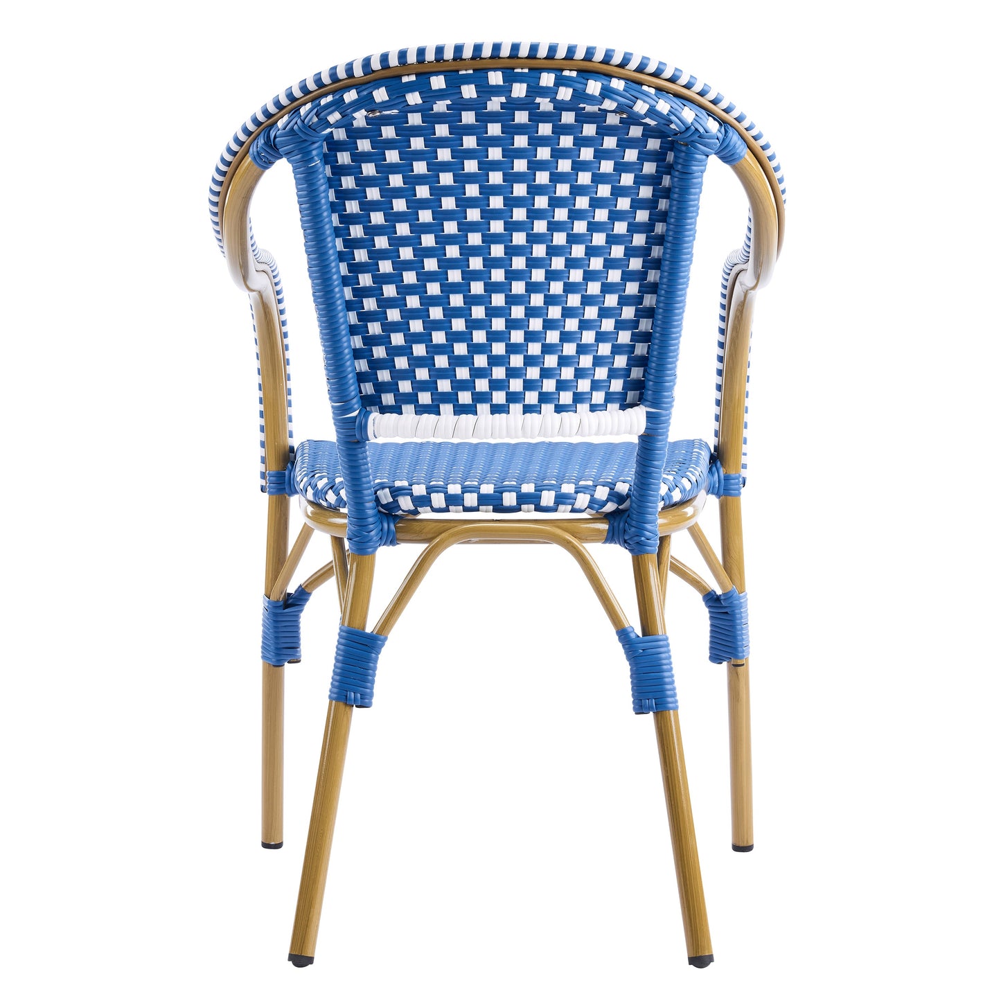 Outdoor Bistro Chairs Set of Aluminum and Rattan