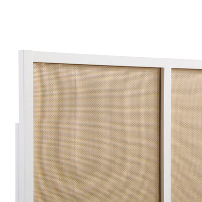 Cane headboard with adjustable height, white frame and light brown woven cane panel on Tampa Home & Garden Store