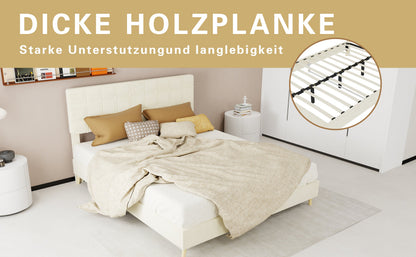 Modern Upholstered Bed Frame and Velvet Fabric