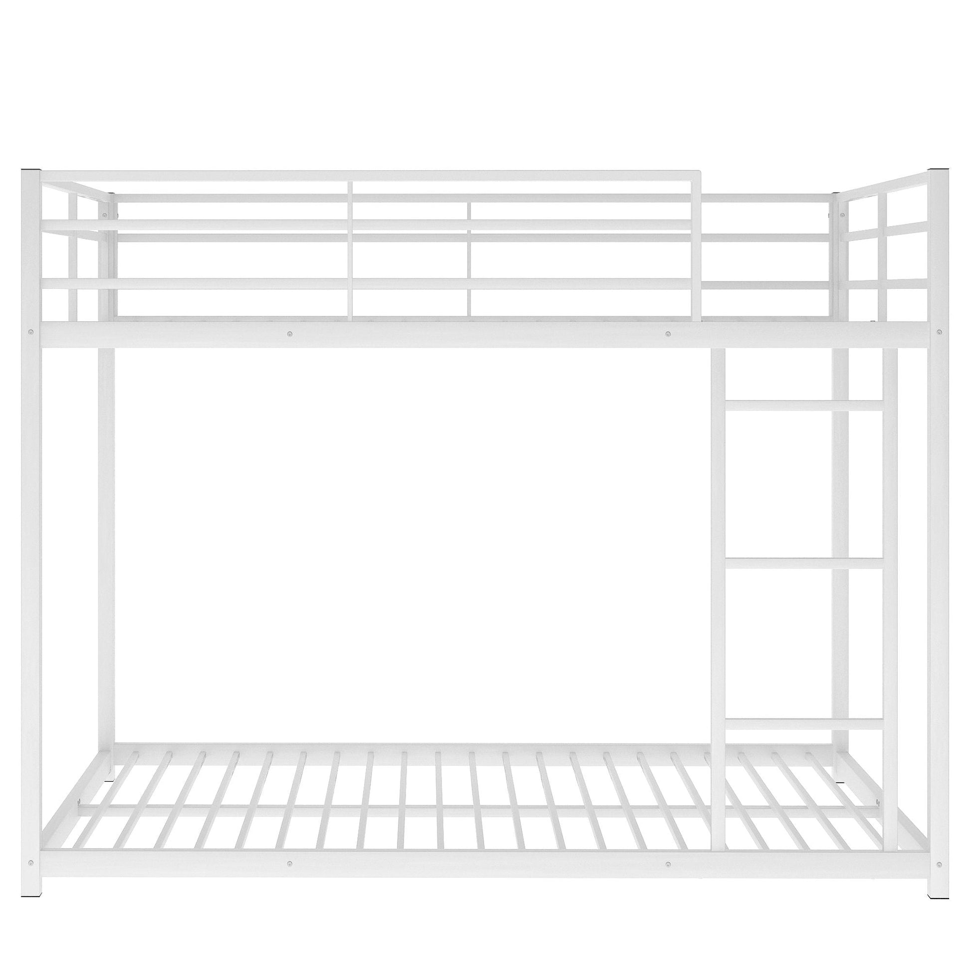 Metal bunk bed white finish with ladder, low-profile design by HouseOfZazla on Tampa Home & Garden Store