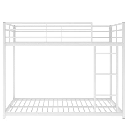 Metal bunk bed white finish with ladder, low-profile design by HouseOfZazla on Tampa Home & Garden Store