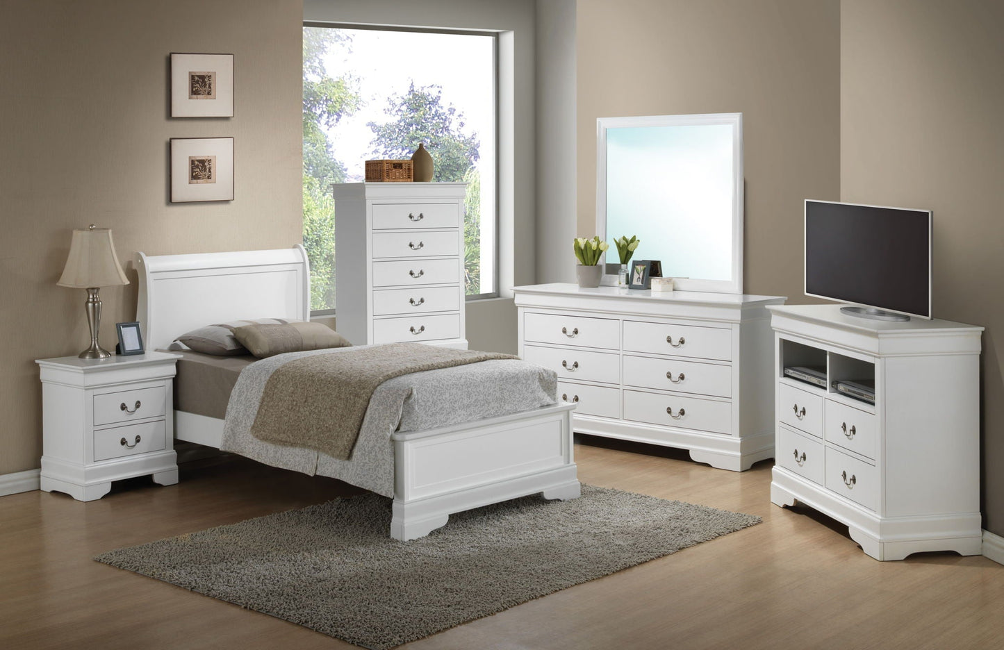 Premium Panel Sleigh Bed with Low Footboard