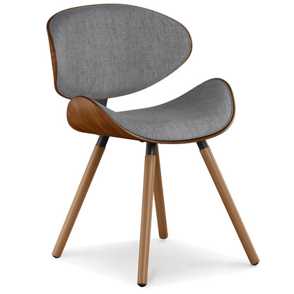 Marana upholstered dining chair by Unique Piece Furniture, gray fabric with walnut wood frame on Tampa Home & Garden Store