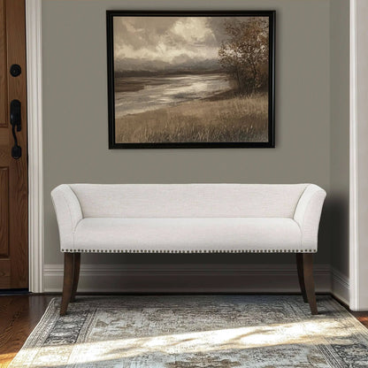 Welburn Upholstered Bench With Padded Back