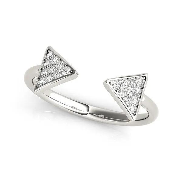 14k white gold diamond arrowhead open ring by Bids.com with pave diamond triangle ends on Tampa Home & Garden Store