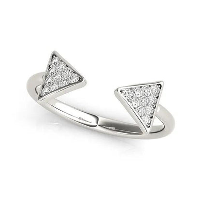 14k white gold diamond arrowhead open ring by Bids.com with pave diamond triangle ends on Tampa Home & Garden Store