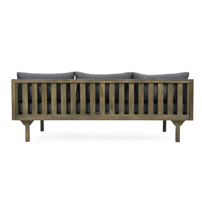 Claremont 3 Seater Daybed in teak acacia wood with water-resistant cushions on Tampa Home & Garden Store