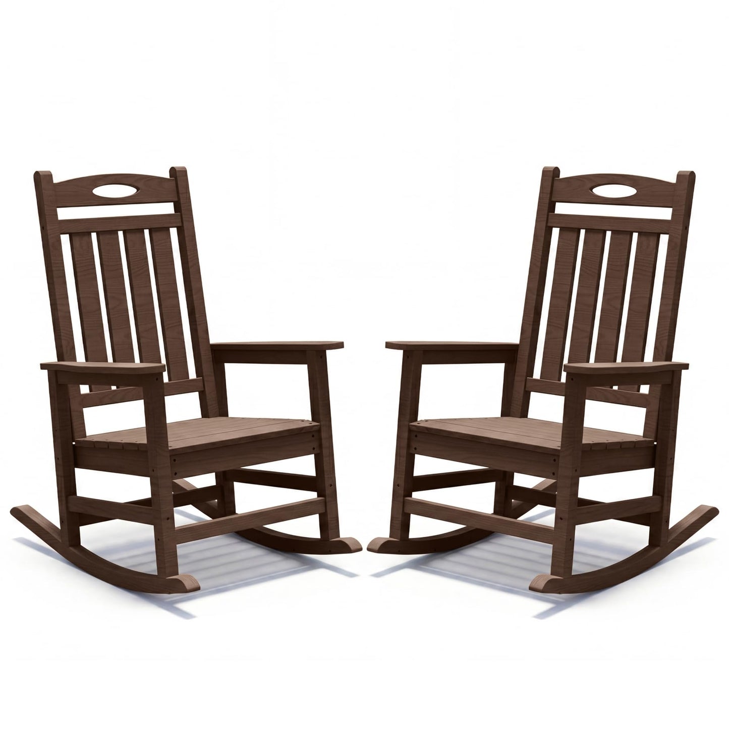 Set of Two Oversized HDPE Outdoor Rocking Chairs