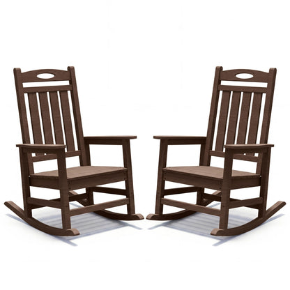 Set of Two Oversized HDPE Outdoor Rocking Chairs