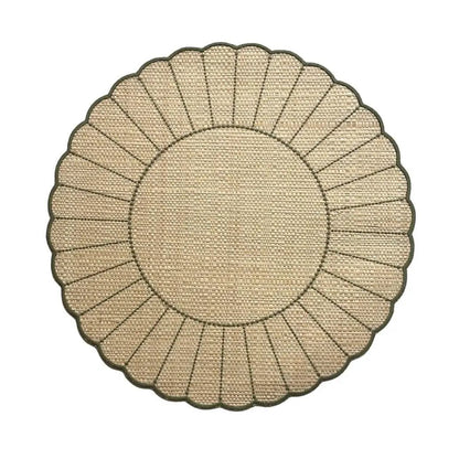Sunburst Buriti placemat handcrafted natural fiber round with sunburst panels by Talah Home on Tampa Home & Garden Store