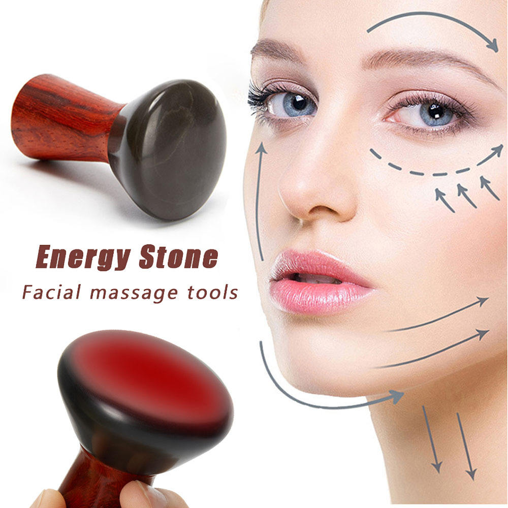 Hot Compress Bian Stone Facial Gua Sha V Face Massager Guasha Stone Wrinkle Remover Face Stone Massager - Tampa Home & Garden Store