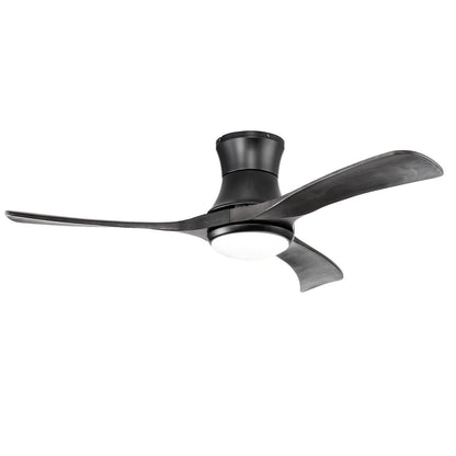 Ventilador de techo de montaje empotrado de 52 pulgadas con luz LED - Negro