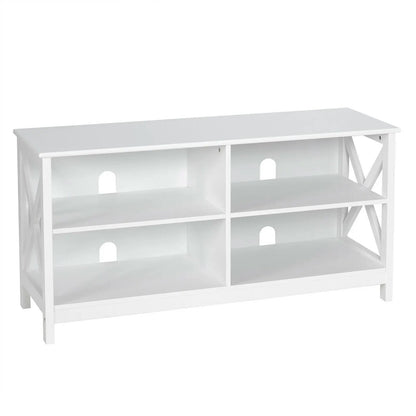 Wooden TV Stand for 55 TV with X Shaped Frame
