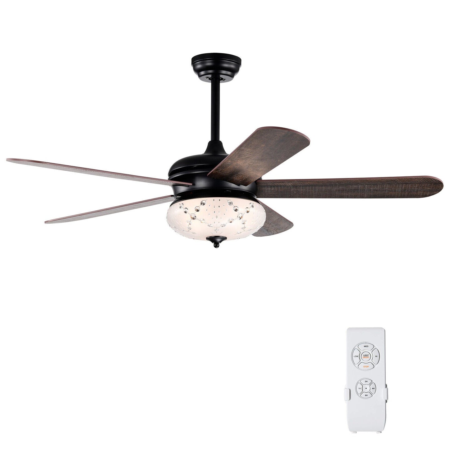 Ventilador de techo de 52 pulgadas con control remoto - Nogal
