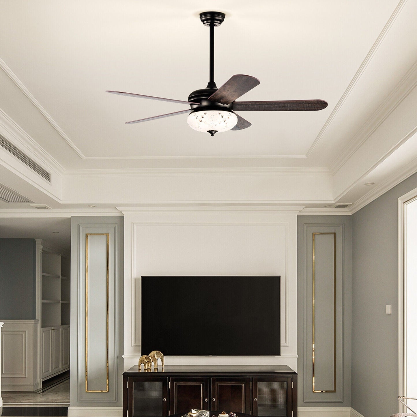 Ventilador de techo de 52 pulgadas con control remoto - Nogal