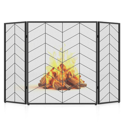 52 by 31 Inch Fireplace Screen with Mesh
