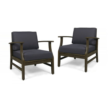 Perla Club Chair with Water Resistant Cushion, pair of dark charcoal chairs HouseOfZazla on Tampa Home & Garden Store