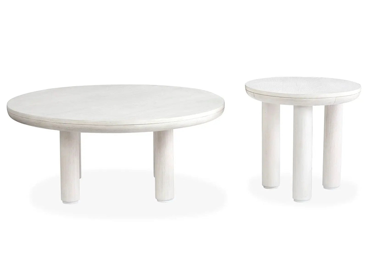 Sunset Cove nesting cocktail tables in whitewash with round tops, 2-piece set by Unique Piece on Tampa Home & Garden Store