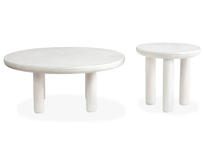 Sunset Cove nesting cocktail tables in whitewash with round tops, 2-piece set by Unique Piece on Tampa Home & Garden Store