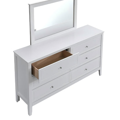 White 6-drawer dresser with mirror and chrome hardware by HouseOfZazla on Tampa Home & Garden Store