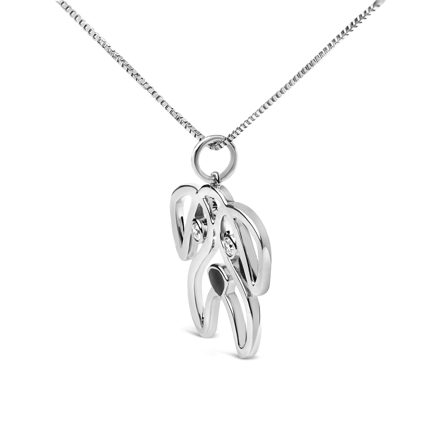 Pug dog pendant necklace in .925 sterling silver with diamond accents, 18-inch chain on Tampa Home & Garden Store
