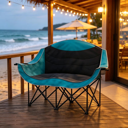 Foldable Outdoor Loveseat for Camping and Patio