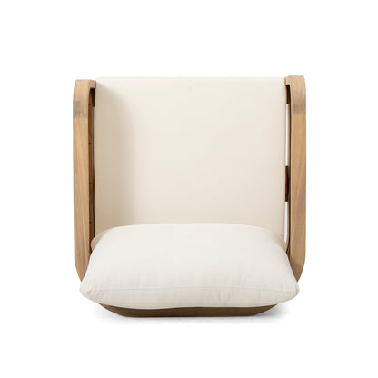 Set of 2 Outdoor Acacia Wood Patio Chairs