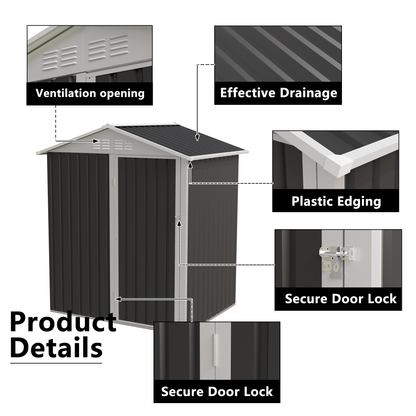 Sturdy Metal and Outdoor Shed with a Hinge Door