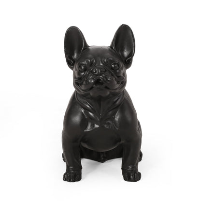 Outdoor French Bulldog garden sculpture in black resin HouseOfZazla on Tampa Home & Garden Store