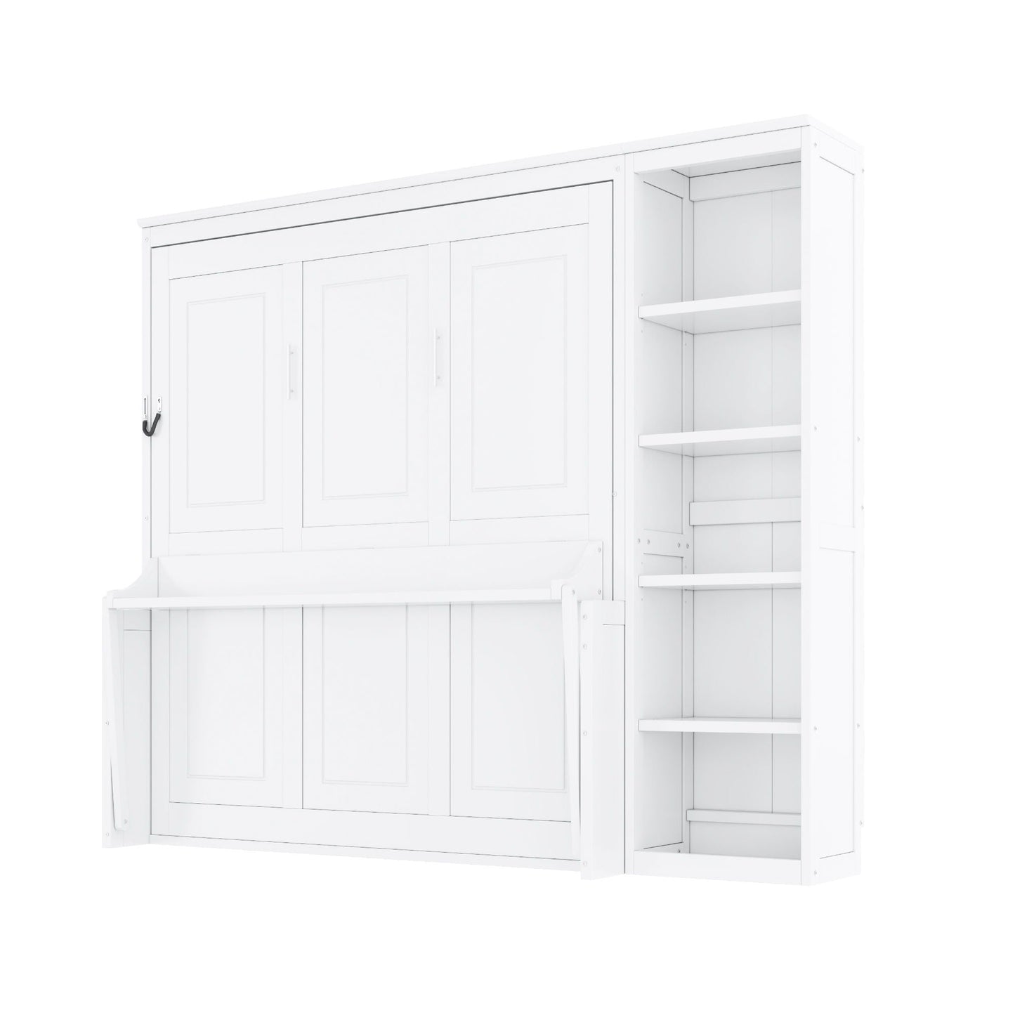Sturdy Murphy Bed With Desk and Bookshelf