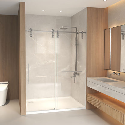 Frameless sliding bathtub door with tempered glass and stainless steel hardware by HouseOfZazla on Tampa Home & Garden Store