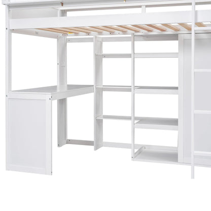 Loft Bed with Built in Desk and Wardrobe