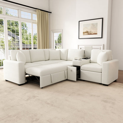 Modular L Shaped Sofa Bed with Pull Out Sleeper