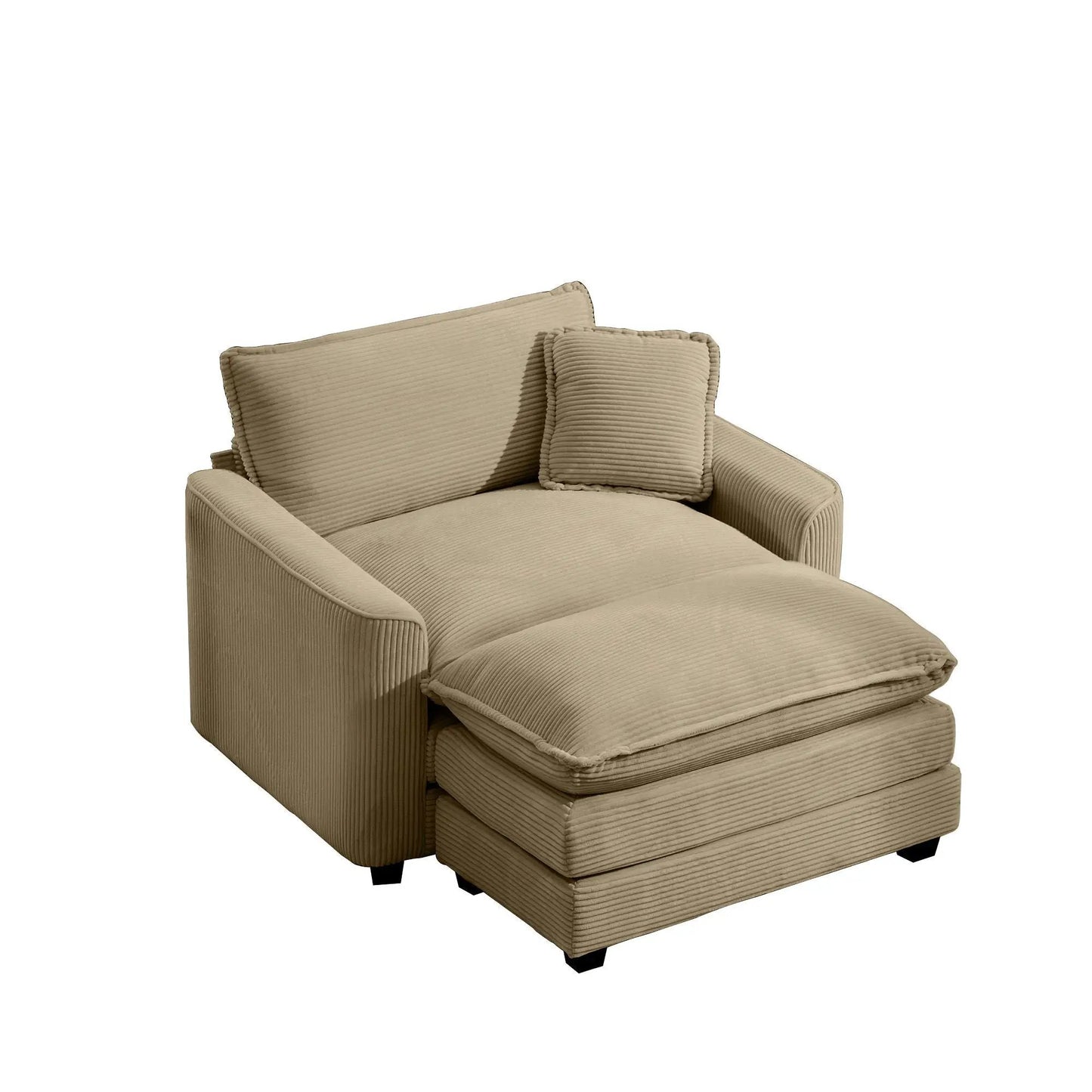 Classic Modern Comfortable Chair With Footstool
