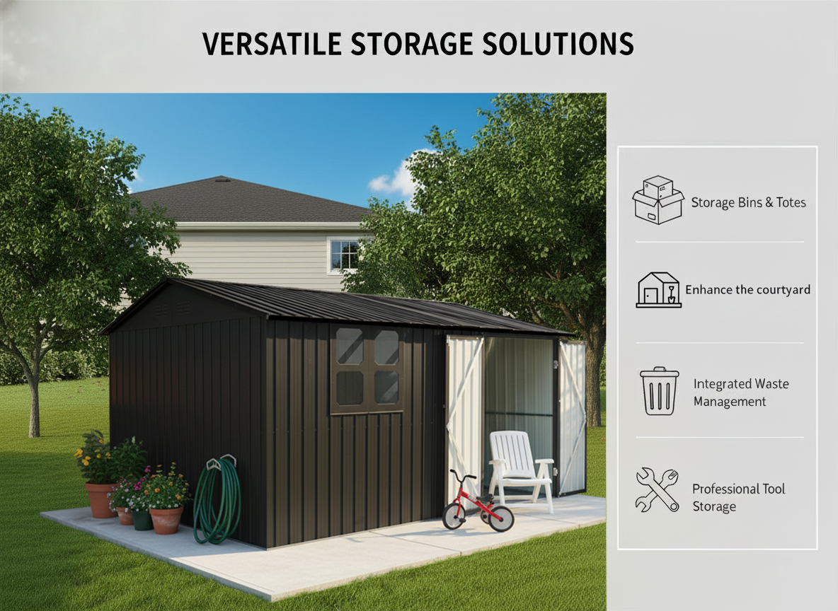 12x10 ft Metal Garden Shed and Outdoor Storage