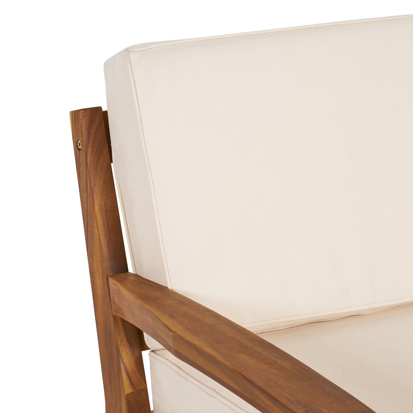Outdoor L Shape 3pc Acacia Wood Patio Sofa Set with cream cushions HouseOfZazla on Tampa Home & Garden Store