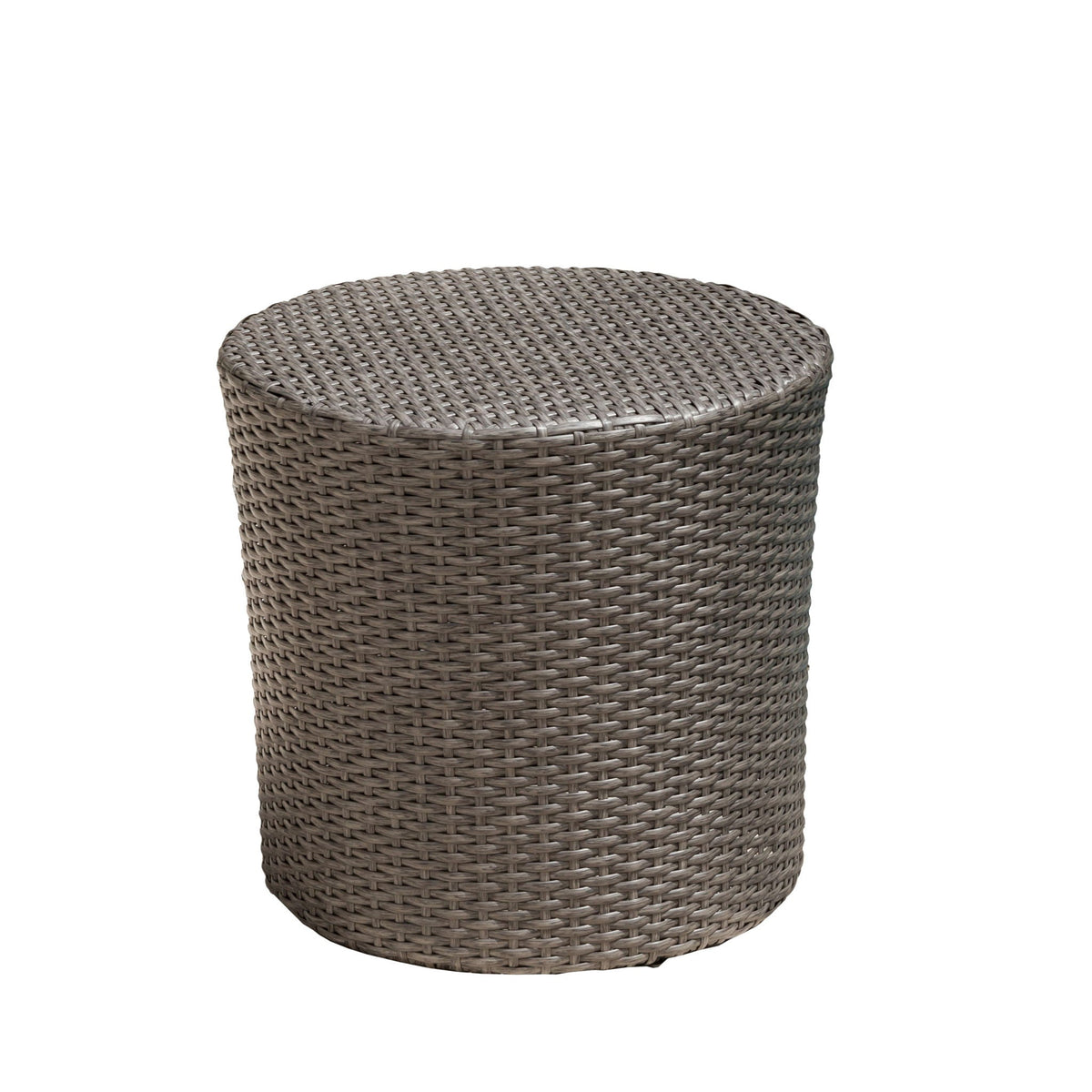 Keaton Barrel Side Table Gray rattan weave by HouseOfZazla on Tampa Home & Garden Store