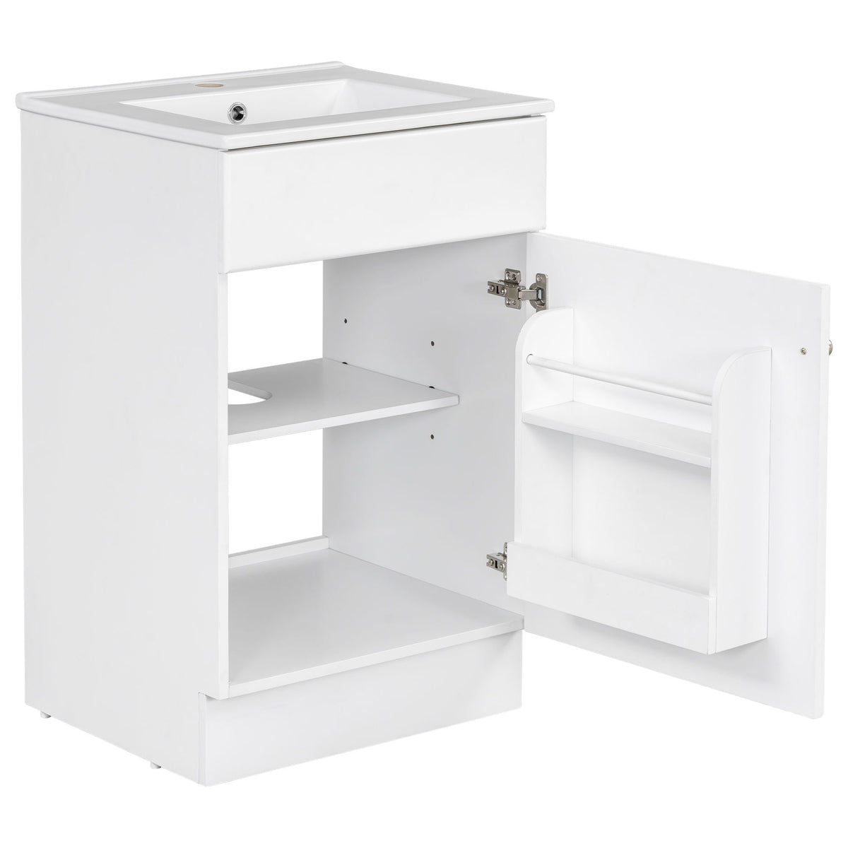 Bathroom vanity with sink and adjustable shelf by HouseOfZazla, white finish on Tampa Home & Garden Store