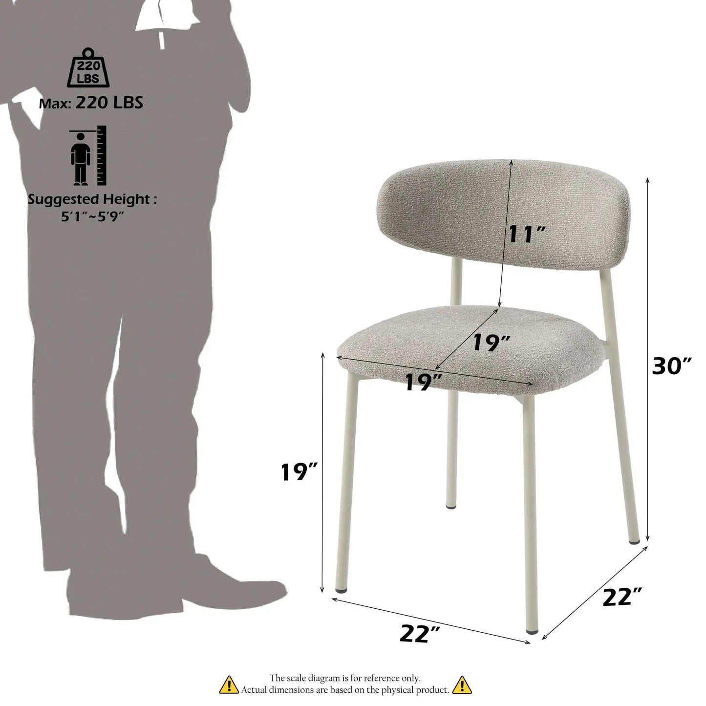 Ingram Side Chair Set of 2 Light Gray Finish